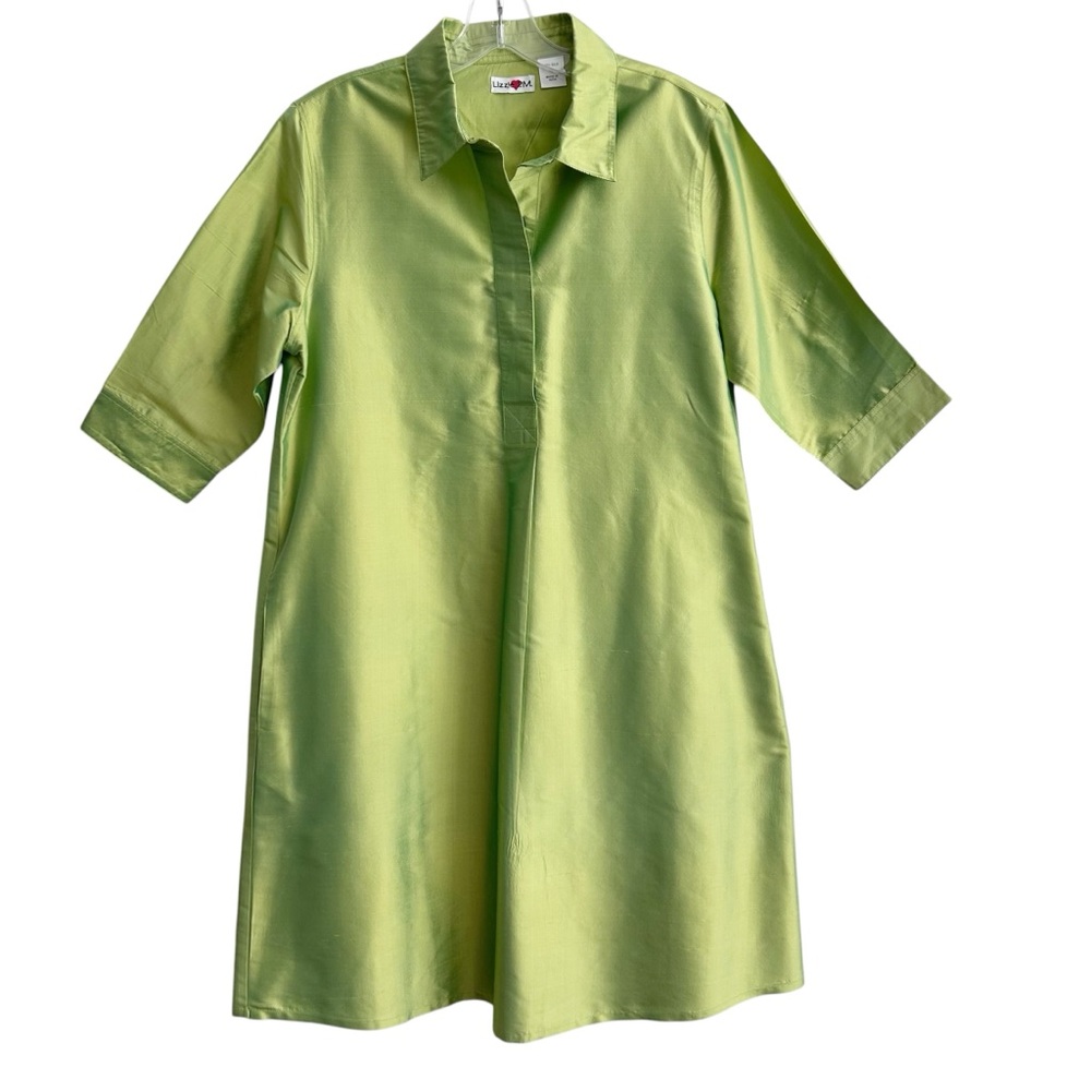 Lizzie PM Dizzy Lizzie Chatham Green Silk Dupioni Dress M
